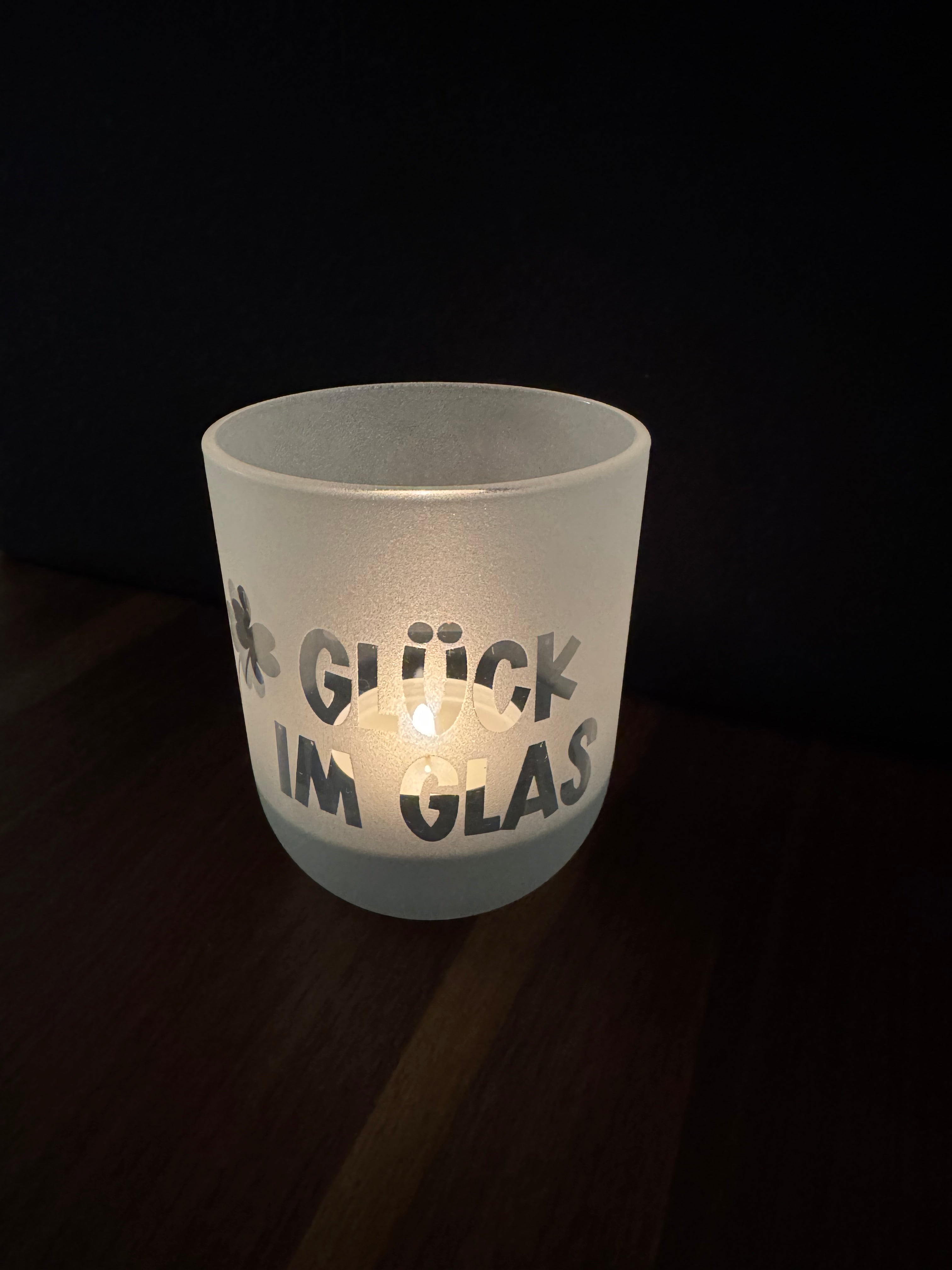 Windlicht Glück im Glas