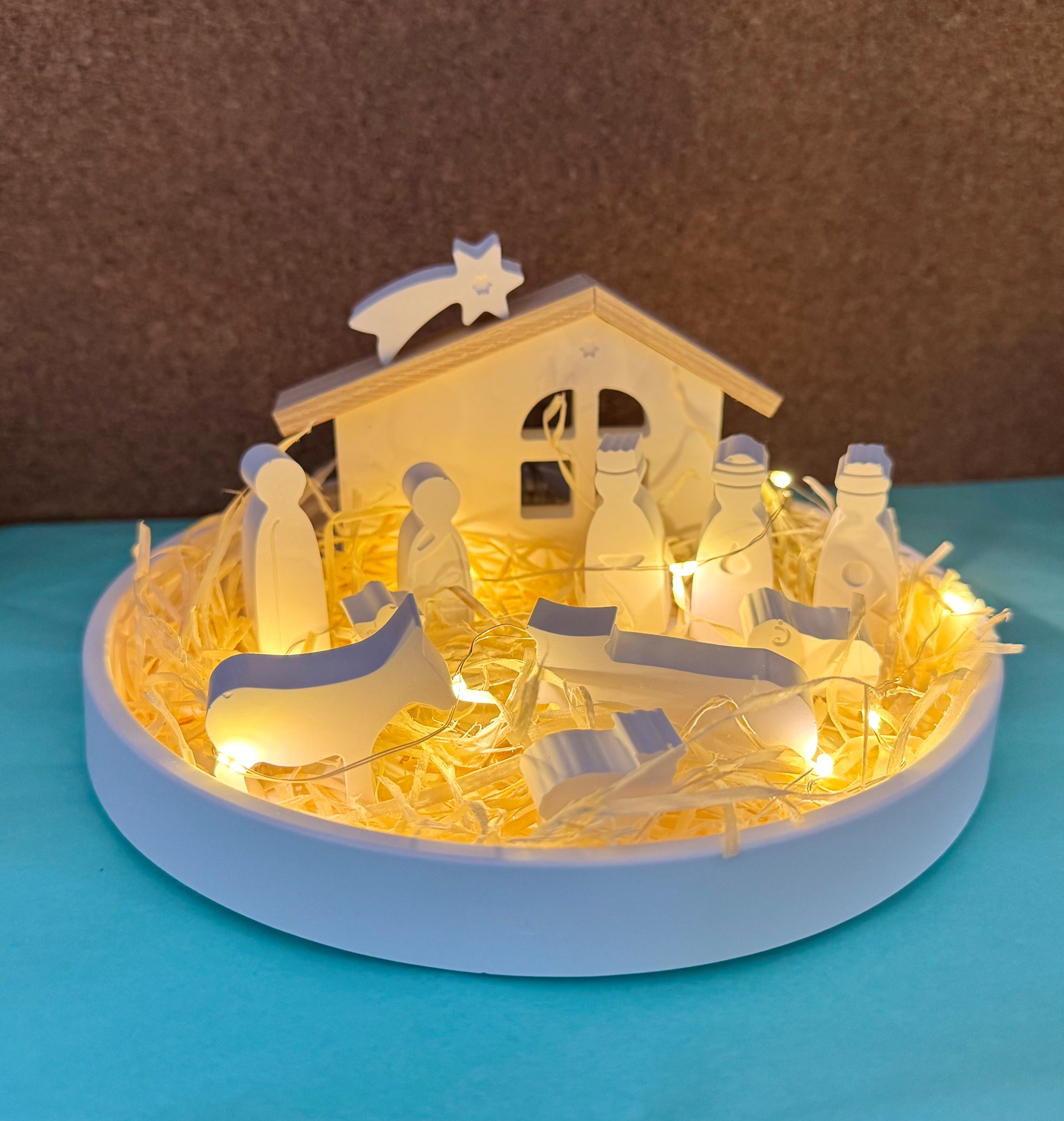 Krippe mit Beleuchtung